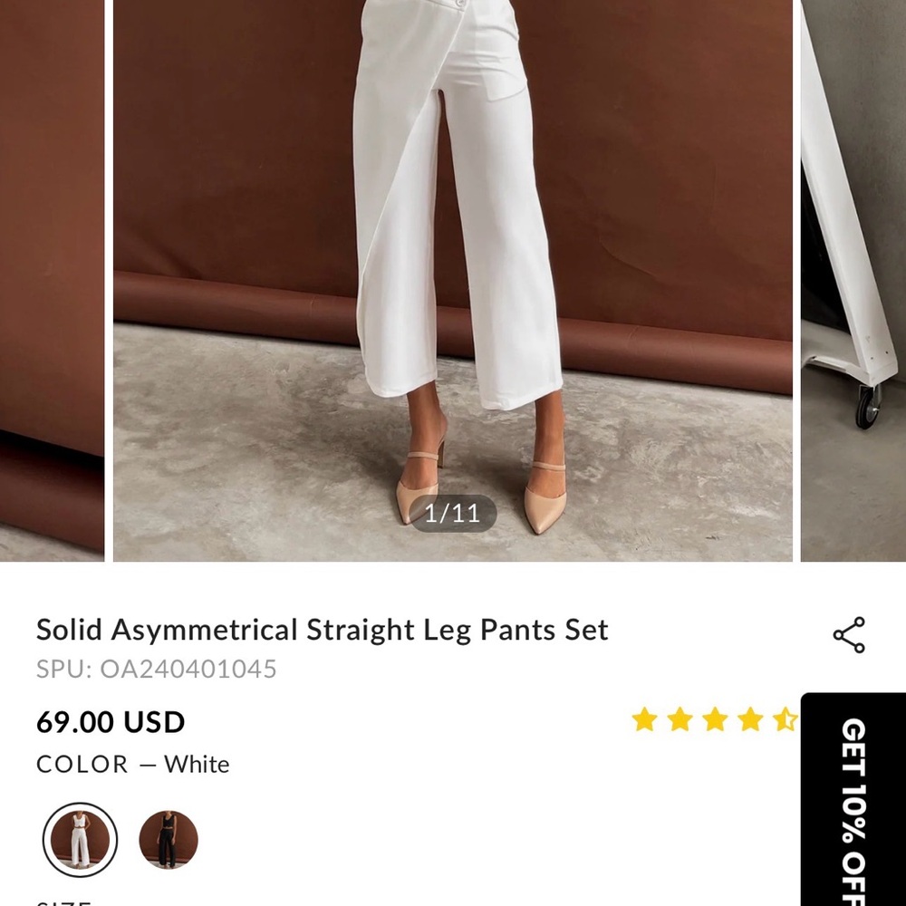 Commense Small Solid Asymmetrical Straight Leg Pa… - image 10